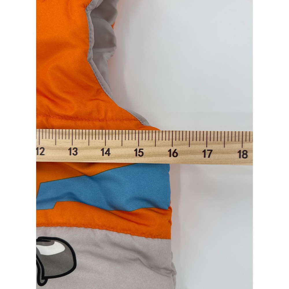 Disney  Planes Dusty Crophopper Orange Puffer Vest Hooded Boys XL 7X - Picture 5 of 8